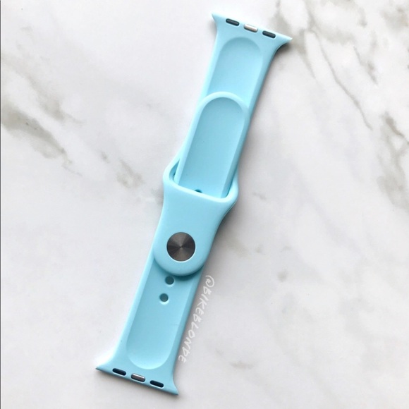 NEW Turquoise Sport Silicone Band For Apple Watch - Picture 2 of 4